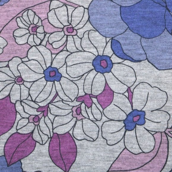 LuLaRoe Lynnae Shirt Top Tunic Purple Pink Gray Floral Long Sleeve L Large - Picture 8 of 12